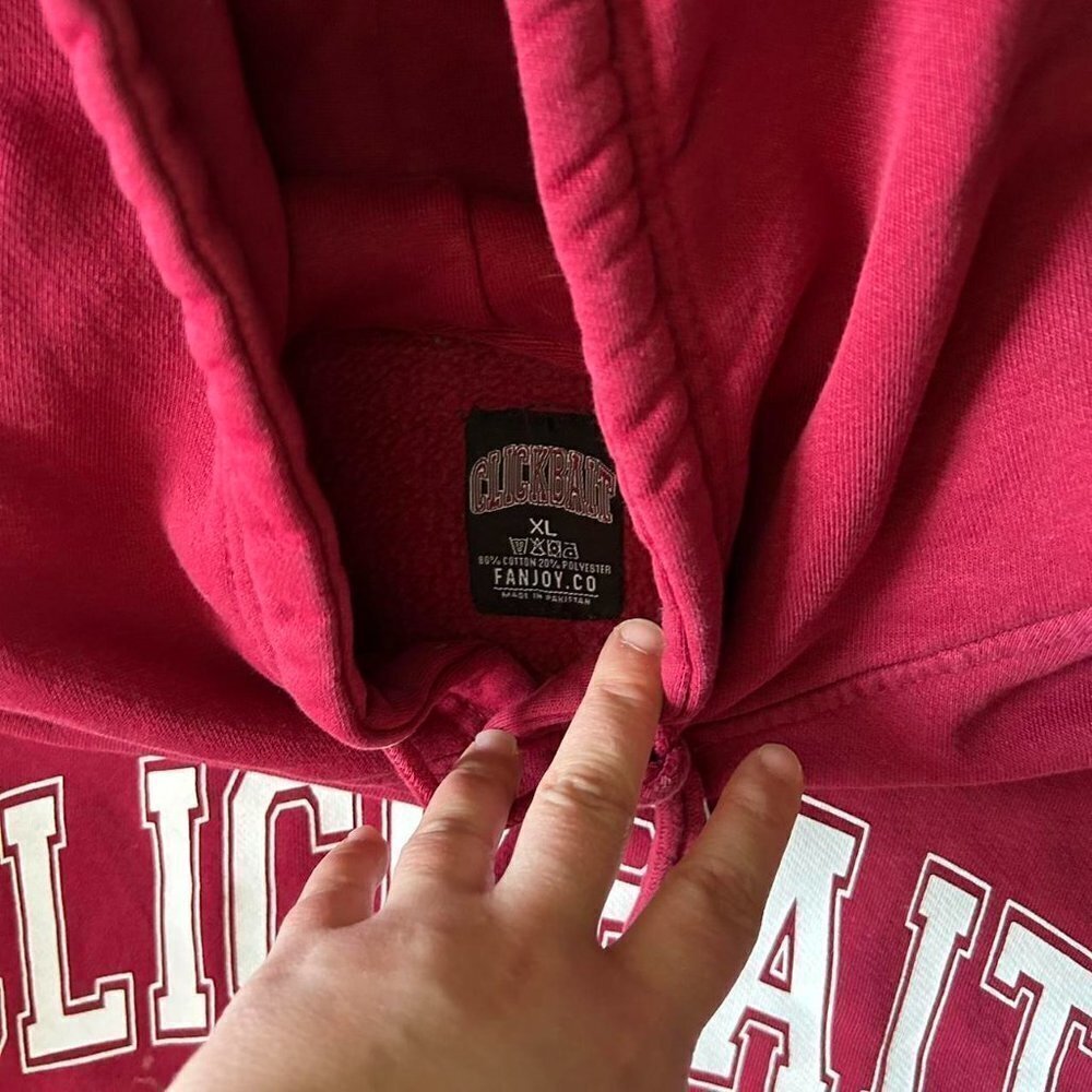 Red Clickbait Hoodie David Dobrik Size XL - Picture 2 of 2